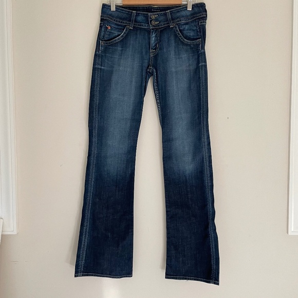 Hudson Dark Blue Signature Bootcut Flare Jeans Women's Size 29 Mid Rise Retro - Picture 1 of 16